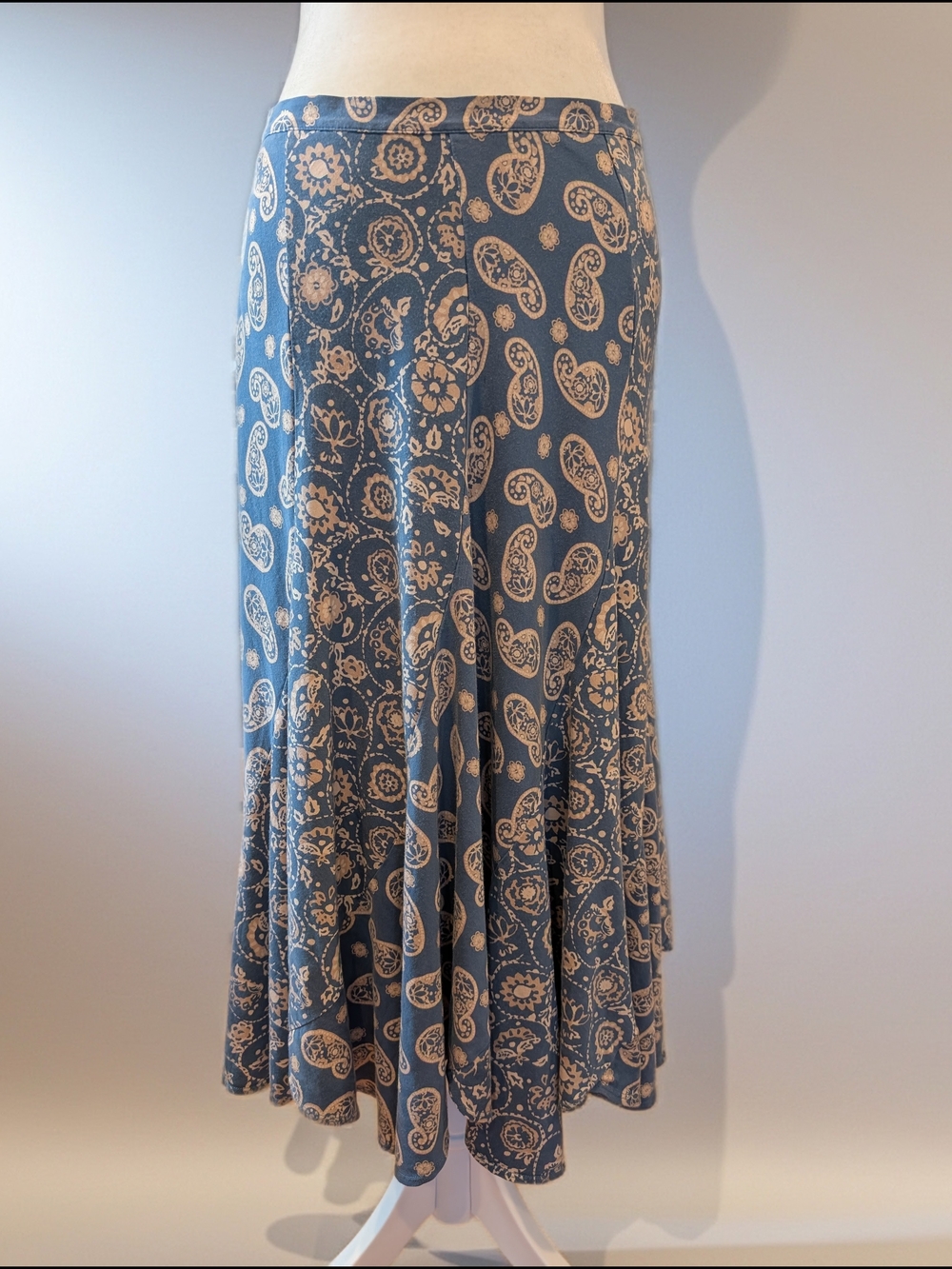 Banana Republic Blue Paisley-Print Maxi Skirt